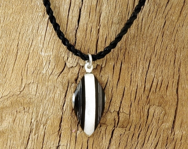 Preview: Schöne Tuareg Kette - Silber mit Ebenholz Einlagen